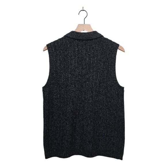 Investments Ramie Blend Marled Knit Zip Front Sweater Vest Sz M - Picture 3 of 6